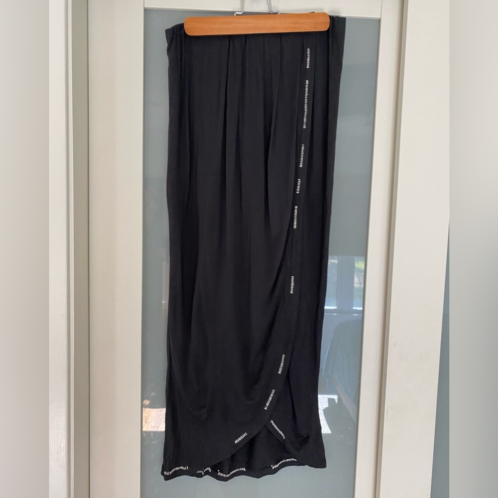 Laura Siegel Anthropologie 100% Wool Faux Wrap Midi Skirt Size S